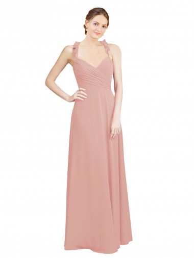 Billigste A-Linien Chiffon Lange Brautjungfernkleider