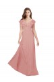 Billigste A-Linien V-Ausschnitt Chiffon Lange Brautjungfernkleider