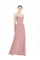 Billigste Altrosa A-Linien Chiffon Lange Brautjungfernkleider