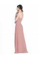 Billigste Altrosa A-Linien Chiffon Lange Brautjungfernkleider