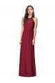Billigste Burgunderrot Trompete Neckholder Chiffon Lange Brautjungfernkleider