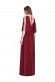 Billigste Dunkelmarine Trompete V-Ausschnitt Chiffon Lange Brautjungfernkleider