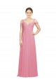 Billigste Hautrosa A-Linien Off-Schulter Chiffon Lange Brautjungfernkleider