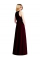 Billigste Helles Himmelblau Trompete Neckholder Chiffon Lange Brautjungfernkleider