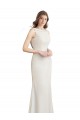 Billigste Meerjungfrau Bootshals Stehkragen Ausschnitt Chiffon Satin Lange Brautjungfernkleider