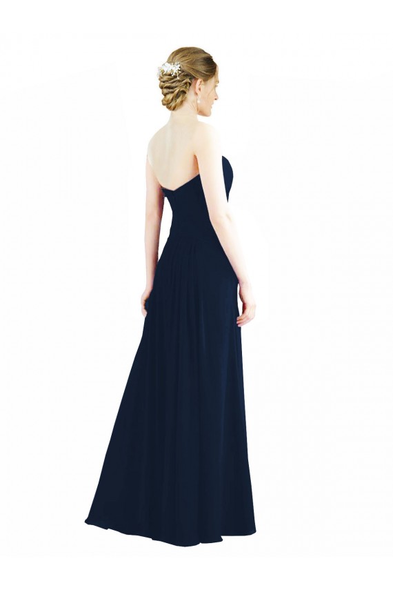 Billigste Rauchgrün A-Linien Chiffon Lange Brautjungfernkleider