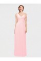 Billigste Rosa A-Linien Eine-Schulter Chiffon Lange Brautjungfernkleider