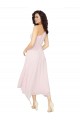 Billigste Schwarz A-Linien Eine-Schulter Trägerlos Midi Chiffon Kurze Brautjungfernkleider / Cocktailkleider / Heimkehr Kleider