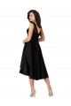 Billigste Schwarz A-Linien Illusion Ausschnitt Midi Satin Spitze Kurze Brautjungfernkleider / Cocktailkleider / Heimkehr Kleider