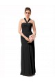 Billigste Schwarz Meerjungfrau Neckholder Chiffon Lange Brautjungfernkleider