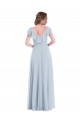 Billigste Seeglas A-Linien V-Ausschnitt Chiffon Lange Brautjungfernkleider