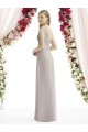 Billigste Silber A-Linien Chiffon Lange Brautjungfernkleider