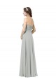 Billigste Silber A-Linien Chiffon Lange Brautjungfernkleider