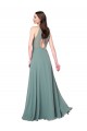 Billigste Staubiger Lavendel A-Linien Neckholder Chiffon Lange Brautjungfernkleider