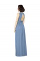 Billigste Staubiges Blau A-Linien Chiffon Lange Brautjungfernkleider