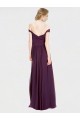 Billigste Traube A-Linien Off-Schulter Chiffon Spitze Lange Brautjungfernkleider