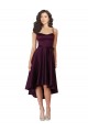 Billigste Traube A-Linien Scoop Neck Satin Kurze Brautjungfernkleider / Abiballkleider