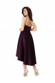 Billigste Traube A-Linien Scoop Neck Satin Kurze Brautjungfernkleider / Abiballkleider